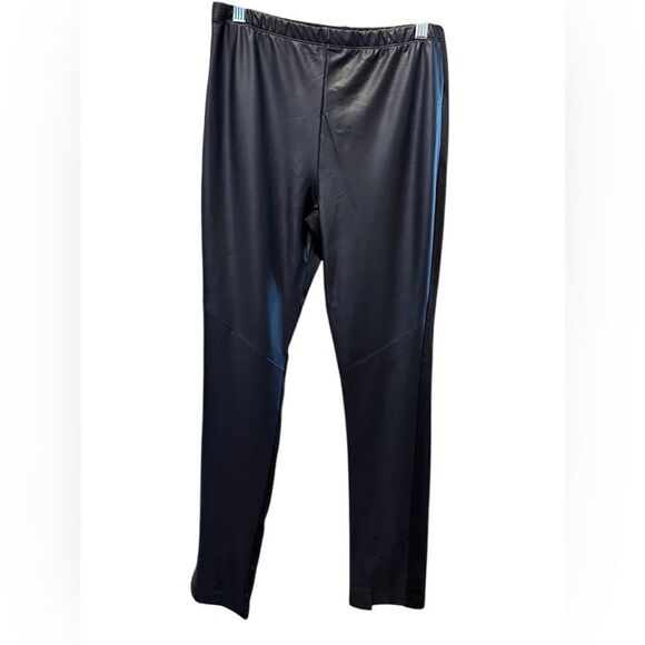 NWOT Rosio Women’s Black Faux Suede Front Ankle Leggings - Size Small - Picture 2 of 7